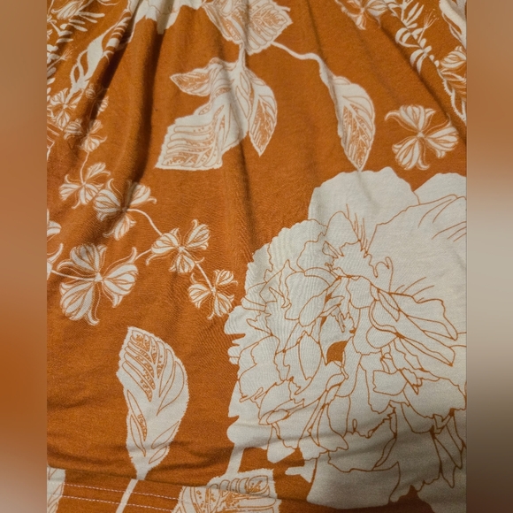 Anymeet Top Goldenrod And Cream Floral Size 2XL Longsleeve - Picture 2 of 6